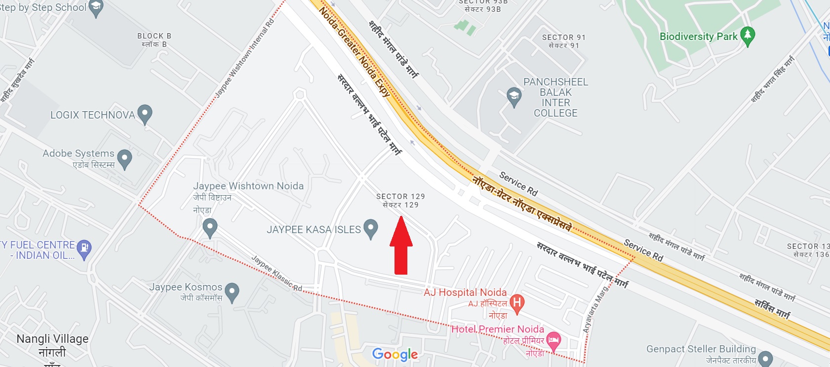 M3M Commercial Sector 129 Location Map