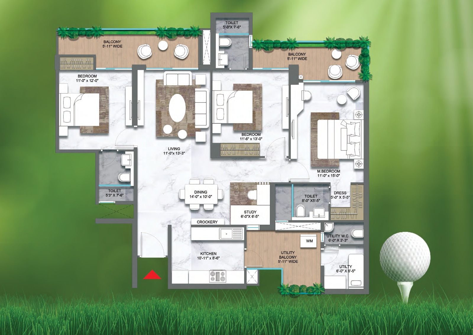 M3M Golf Hills Floor Plan