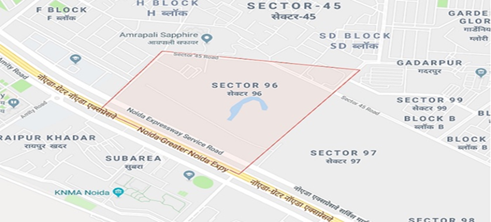 M3M Sector 96 Location Map
