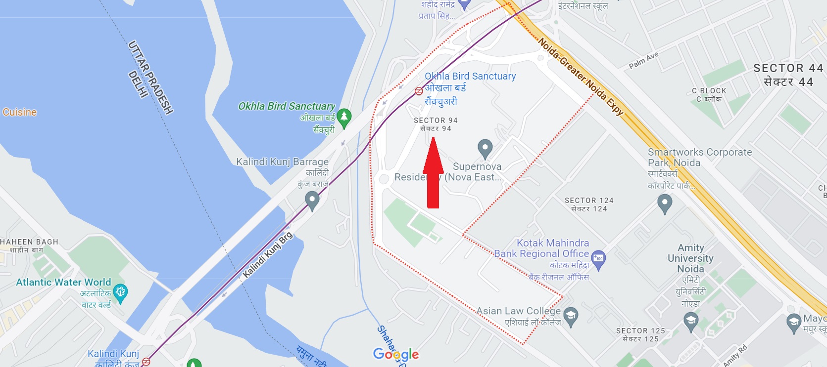 Smart World Sector 94 Location Map